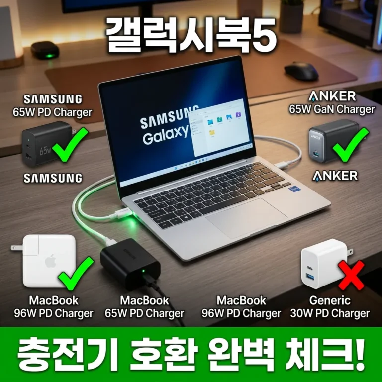갤럭시북5 충전기 호환 가이드: USB-C PD 어댑터 사용 가능?