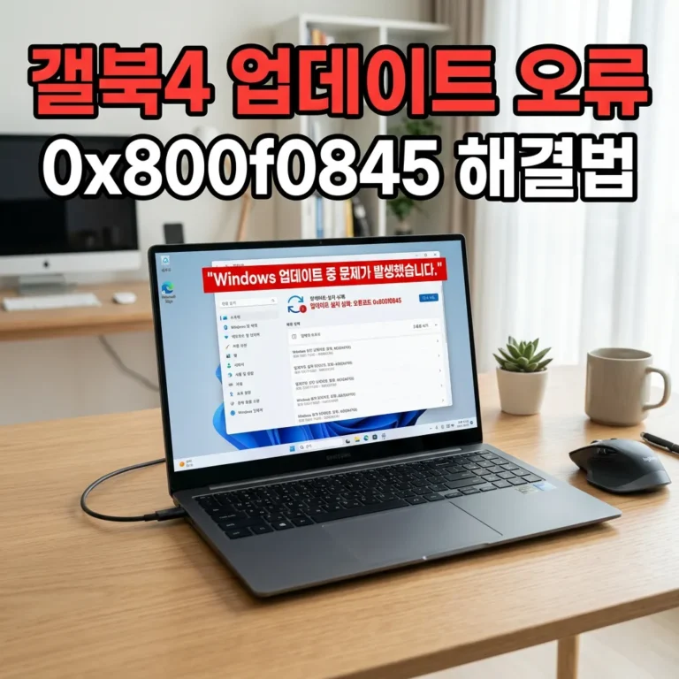 갤럭시북4 프로 0x800f0845 오류, 해결 5단계 정리
