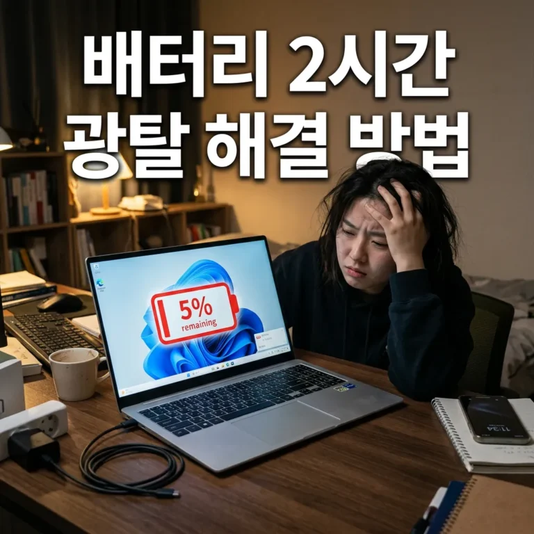 갤럭시북5 프로 배터리 2시간 광탈, 원인과 해결법 4가지