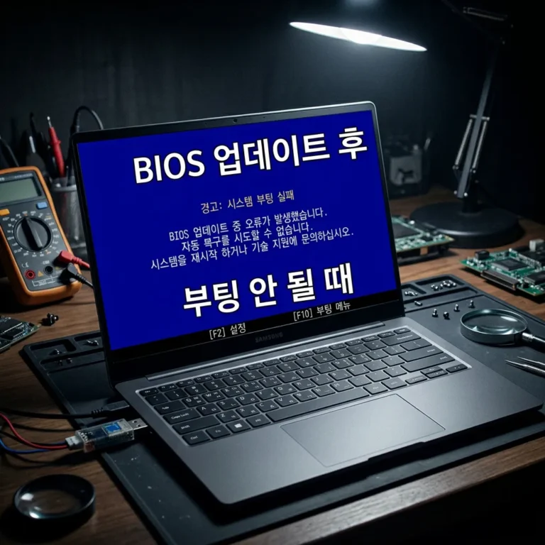 갤럭시북5 프로 BIOS 업데이트 후 부팅 안 될 때 복구 방법 5가지