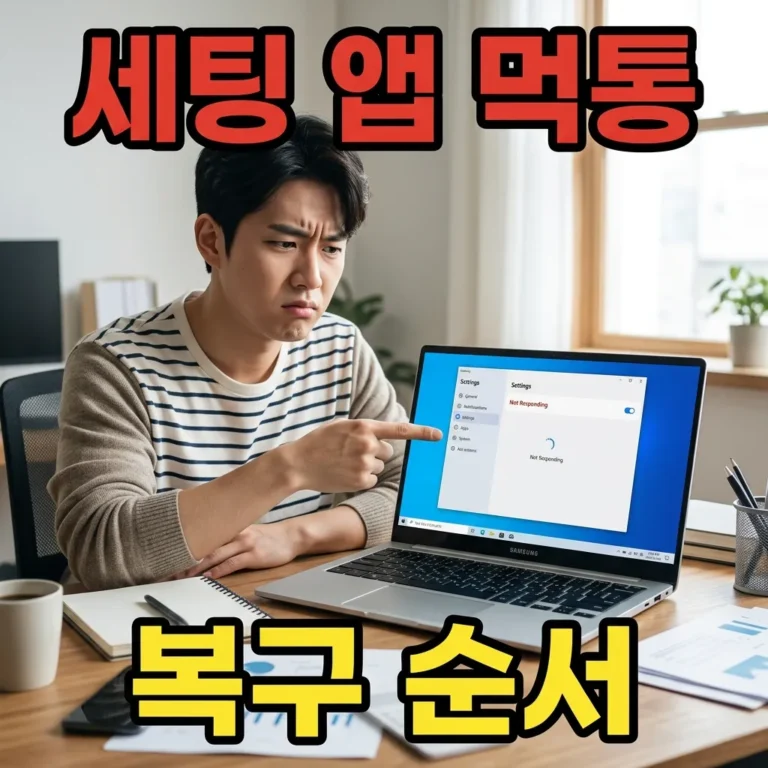 갤럭시북6 프로 삼성 세팅 앱 먹통 자가 복구 순서