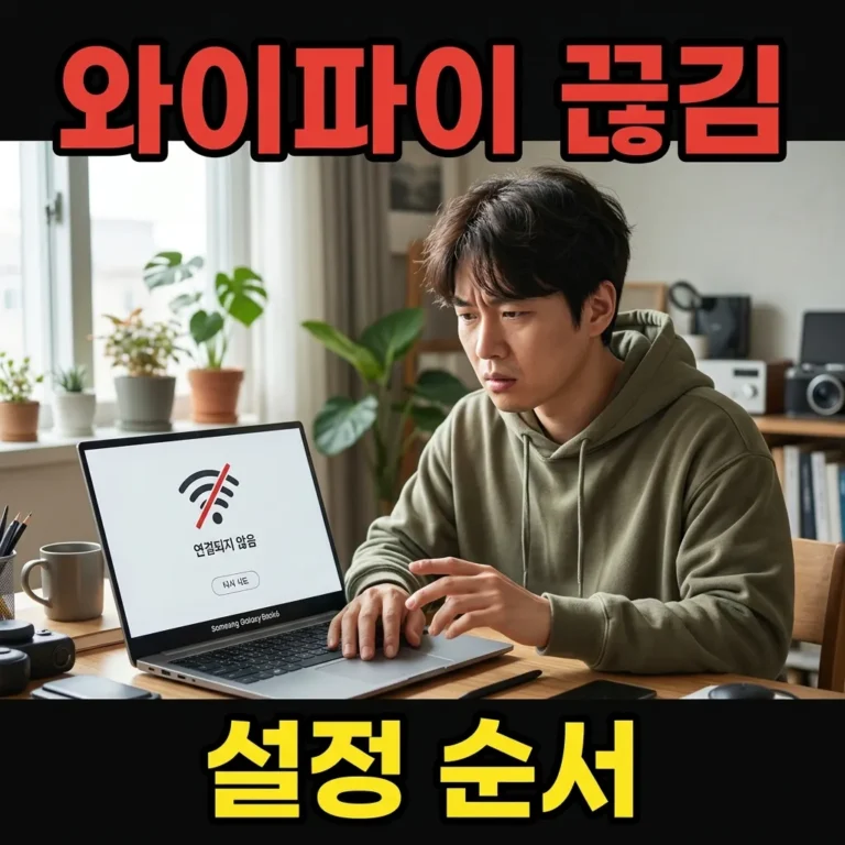 갤럭시북6 와이파이 6E 끊김, 5분 설정 순서